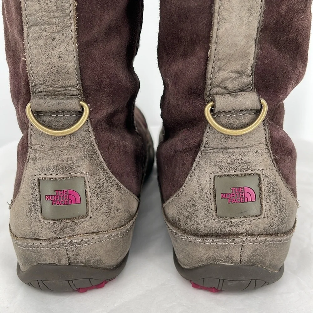 The North Face‎ Brown Suede Fur Lined Lace Up Winter Boots Womens Size 7
